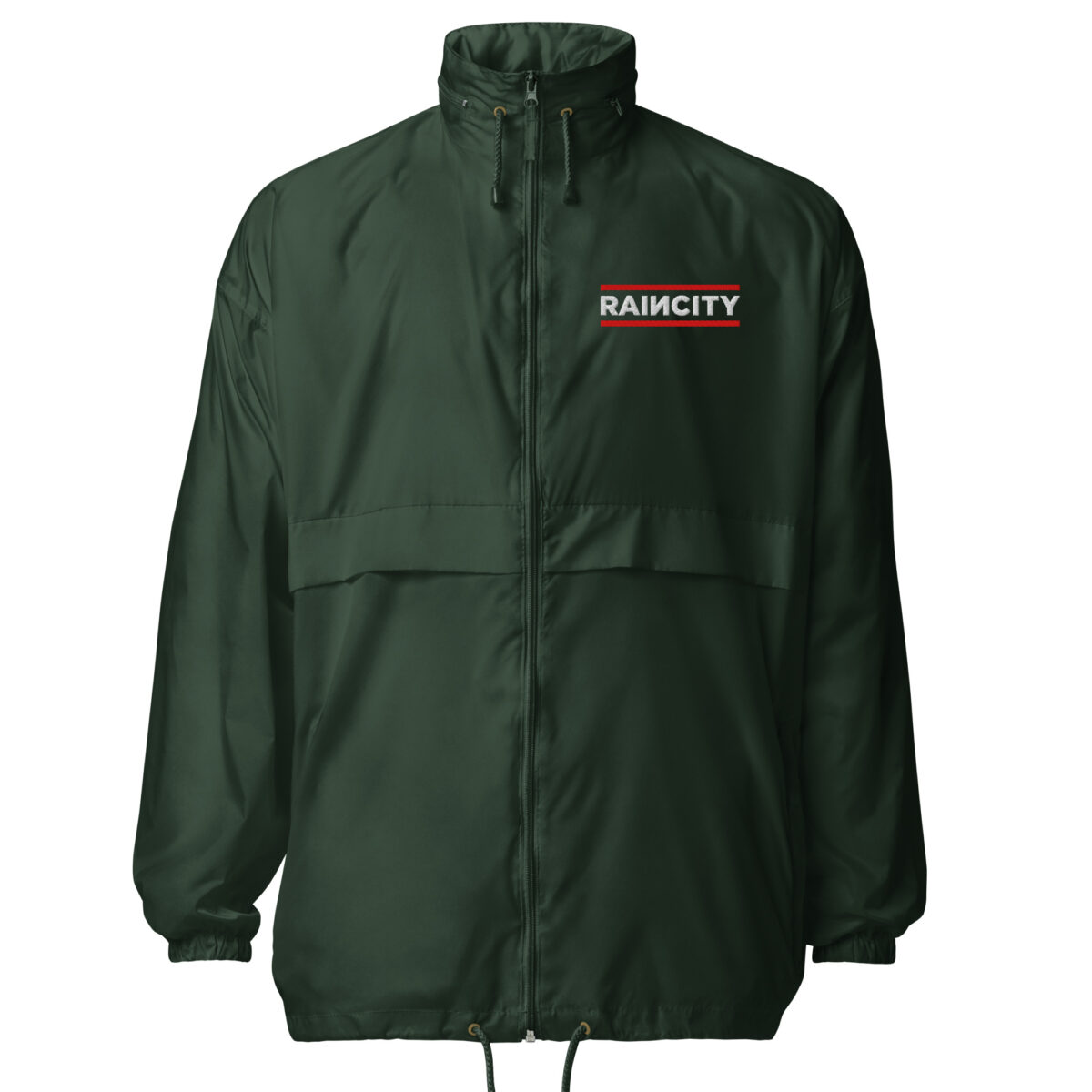 basic-unisex-windbreaker-forest-green-front-67d76a57e6c35.jpg RainCity Unisex Windbreaker