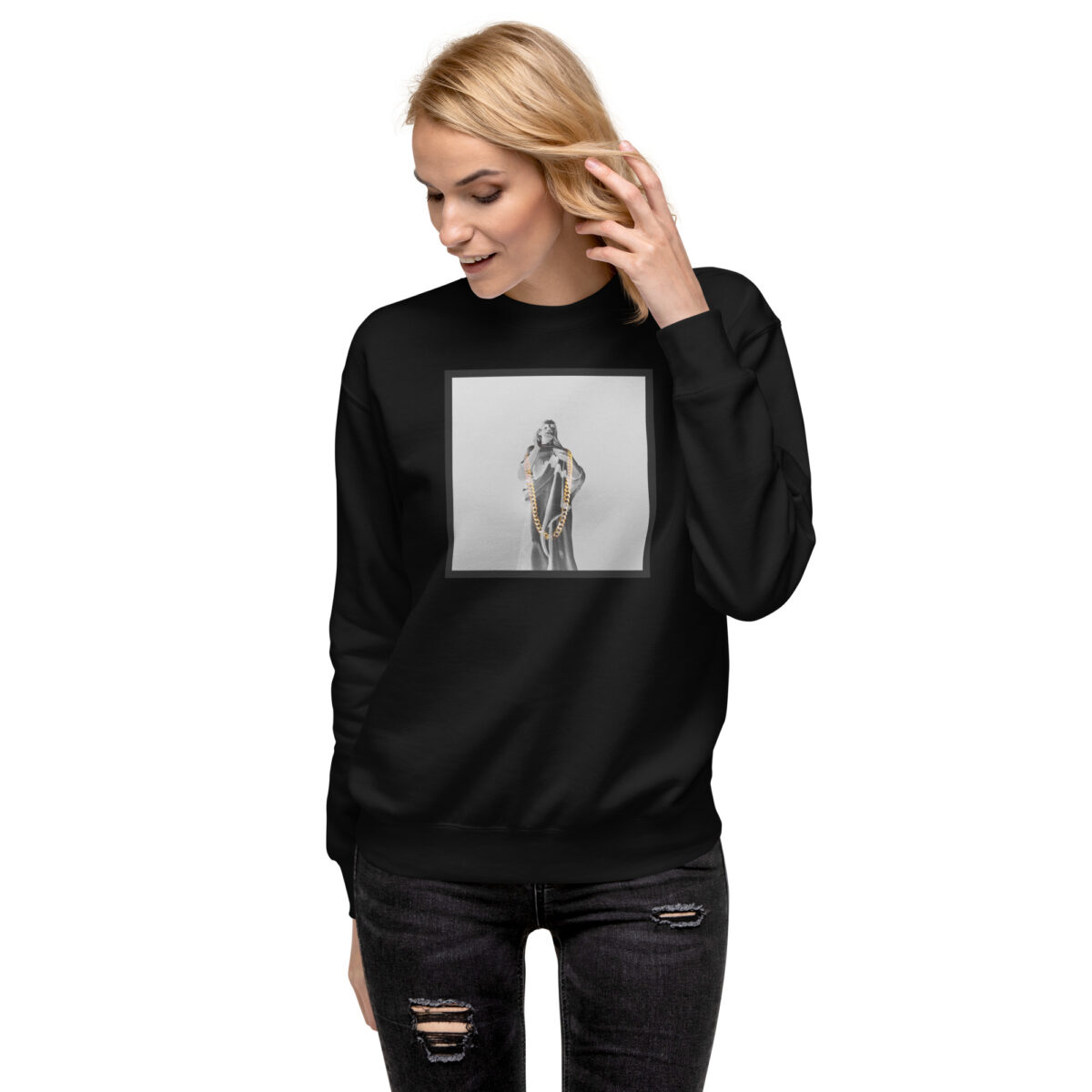 unisex-premium-sweatshirt-black-front-69d48c2d07d12.jpg Jesus Pieces Black