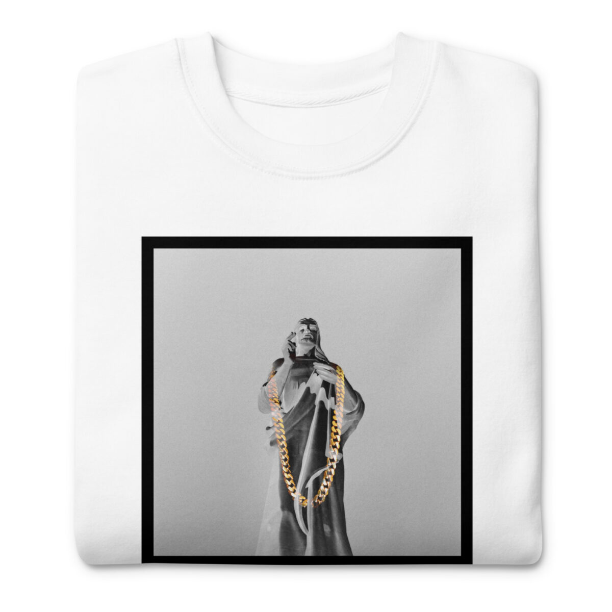 unisex-premium-sweatshirt-white-front-69d48c2d0b049.jpg Jesus Pieces Black